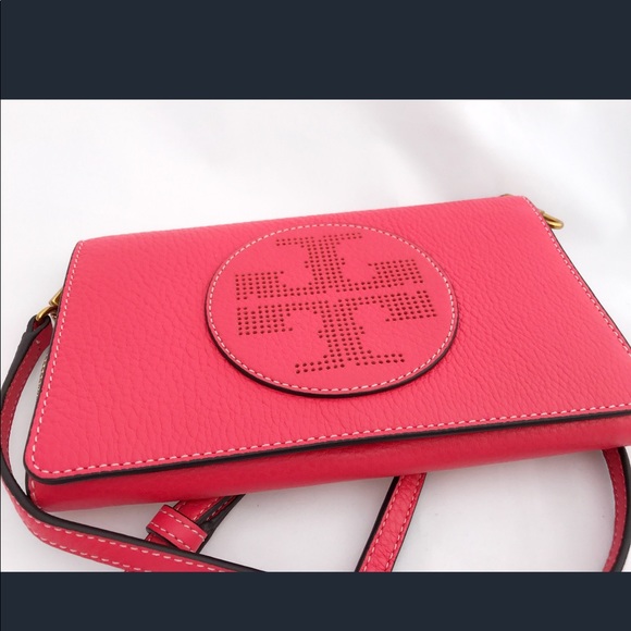 NWT Tory Burch Perforated Logo Crossbody RedGinger - Picture 8 of 8